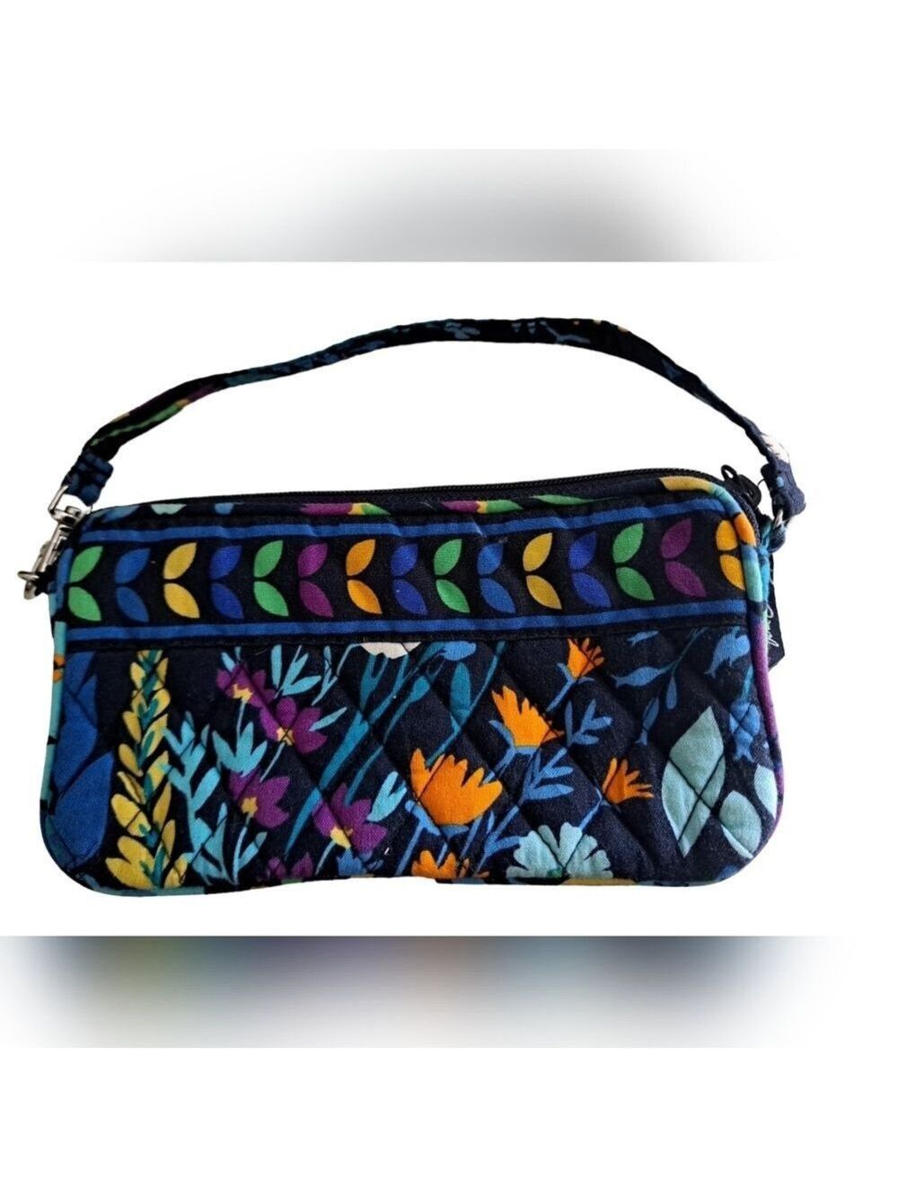VERA BRADLEY midnight garden wristlet wallet purse quilted floral expandable - Picture 3 of 9